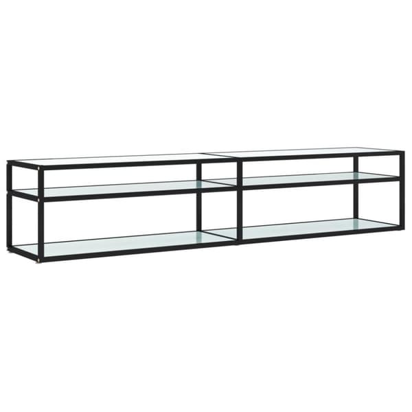 vidaXL TV-bänk vit marmor 200x40x40,5 cm härdat glas