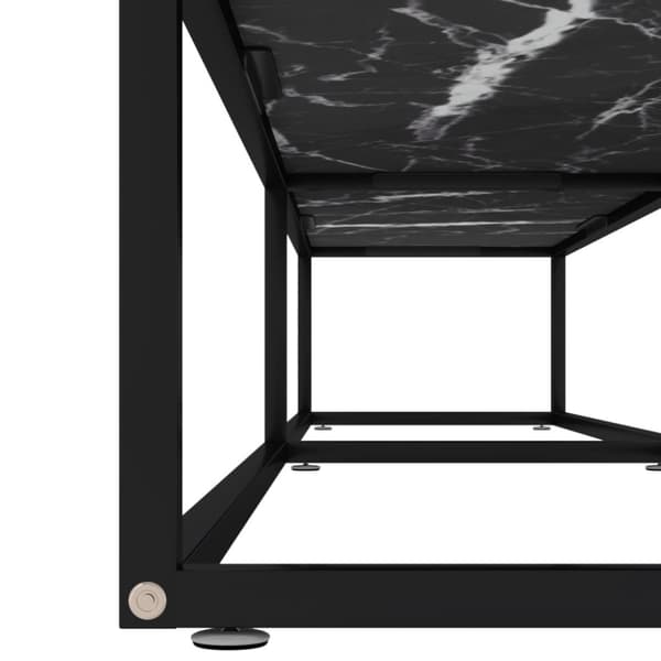 vidaXL TV-bänk svart marmor 200x40x40,5 cm härdat glas