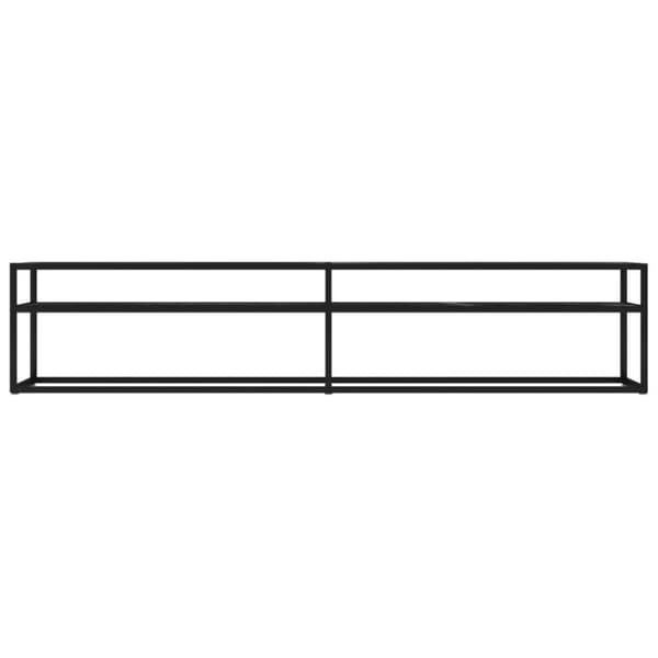 vidaXL TV-bänk svart marmor 200x40x40,5 cm härdat glas