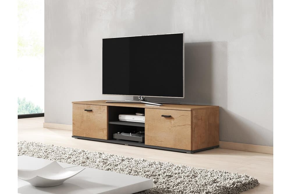 SOHELA Tv-bänk 140x43x37 cm Trä/Brun/Svart