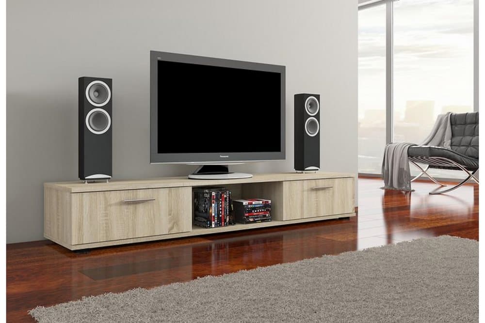 YDRAIA Tv-bänk 176 cm med 2 Lådor + Hylla Sonomaek