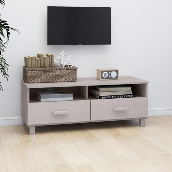vidaXL tv-skab HAMAR 106x40x40 cm massivt fyrretræ hvid
