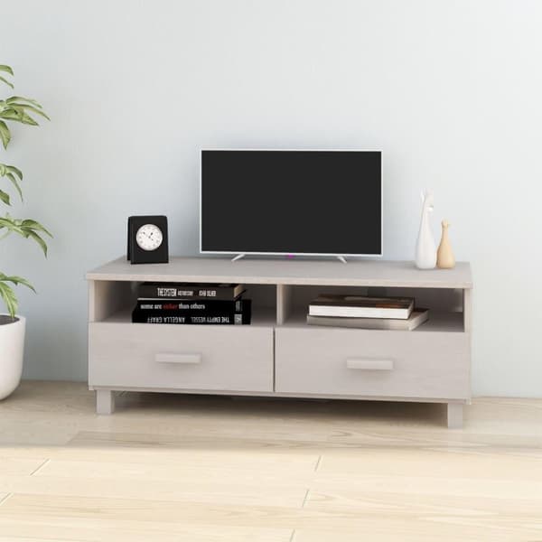 vidaXL tv-skab HAMAR 106x40x40 cm massivt fyrretræ hvid