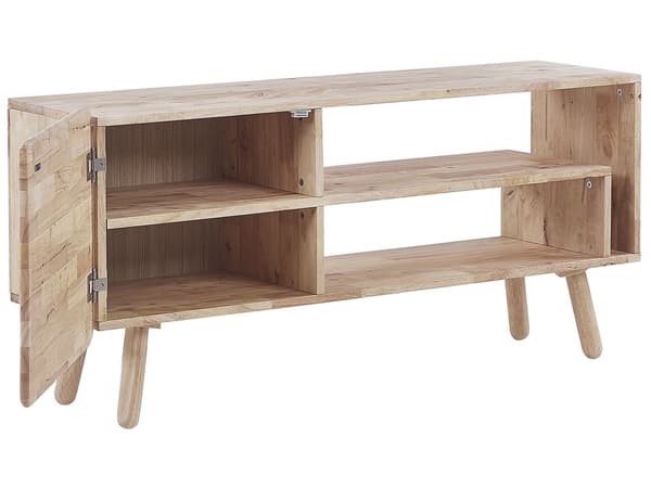 TV-Stand Lyst Træ 1 Låge Stue Skab Opbevaring Retro Stil