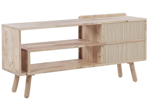 TV-Stand Lyst Træ 1 Låge Stue Skab Opbevaring Retro Stil