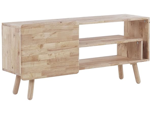 TV-Stand Lyst Træ 1 Låge Stue Skab Opbevaring Retro Stil