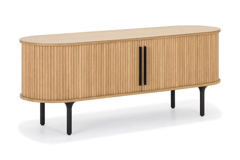 LENOIR TV-bänk 150x45 cm Massiv Ek Brun