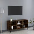 Miniatyrbilde 1 av 7: vidaXL TV-benk med metallben røkt eik 103,5x30x50 cm