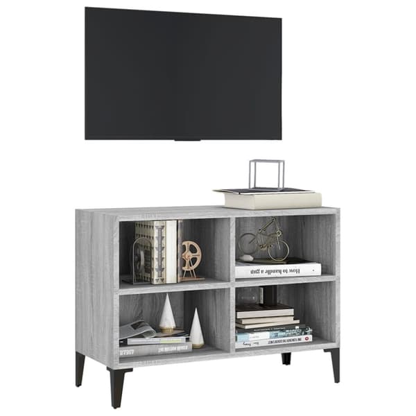 vidaXL TV-taso metallijaloilla harmaa Sonoma 69,5x30x50 cm