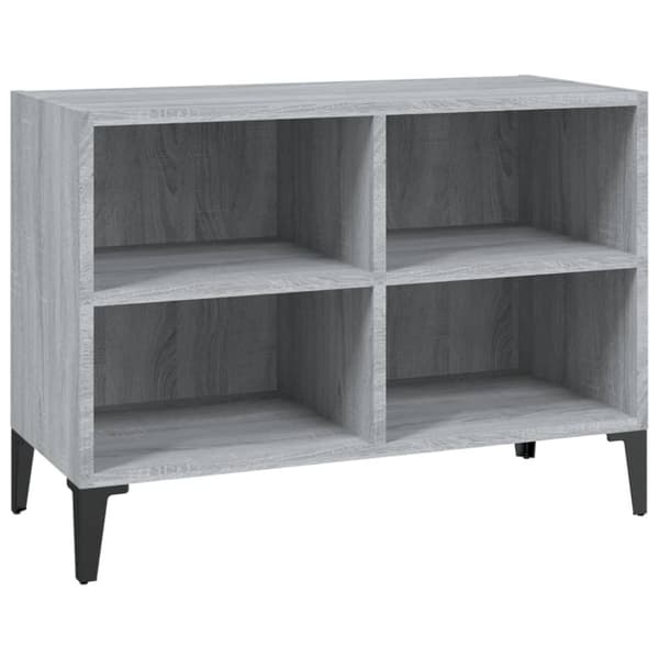 vidaXL TV-taso metallijaloilla harmaa Sonoma 69,5x30x50 cm