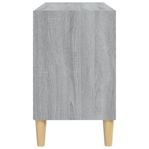 vidaXL TV-bänk med massiva ben grå sonoma-ek 69,5x30x50 cm