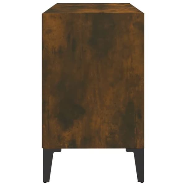 vidaXL TV-benk med metallben røkt eik 69,5x30x50 cm