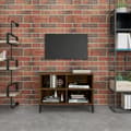Miniatyrbilde 1 av 7: vidaXL TV-benk med metallben røkt eik 69,5x30x50 cm