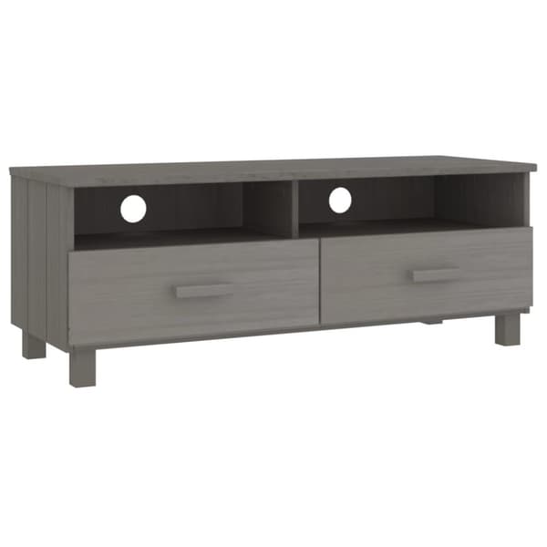 vidaXL Tv-bänk HAMAR ljusgrå 106x40x40 cm massiv furu