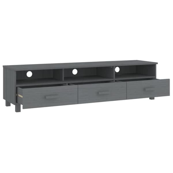 vidaXL Tv-bänk HAMAR mörkgrå 158x40x40 cm massiv furu