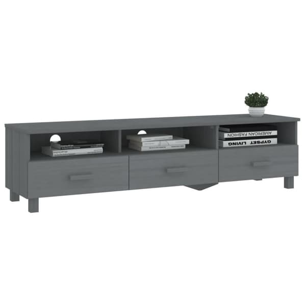 vidaXL Tv-bänk HAMAR mörkgrå 158x40x40 cm massiv furu