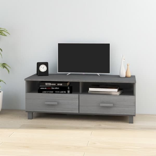 vidaXL TV-taso HAMAR tummanharmaa 106x40x40 cm täysi mänty