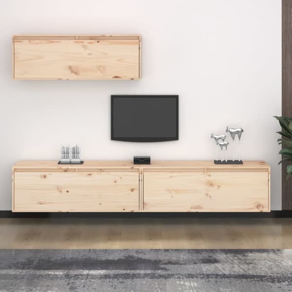 vidaXL TV-benker 3 stk heltre furu