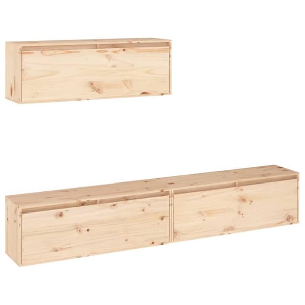 vidaXL TV-benker 3 stk heltre furu