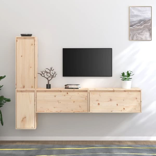 vidaXL TV-benker 4 stk heltre furu