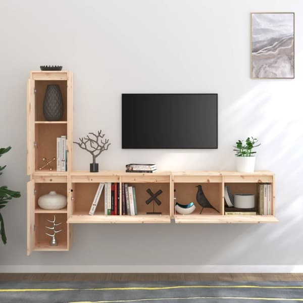 vidaXL TV-benker 4 stk heltre furu