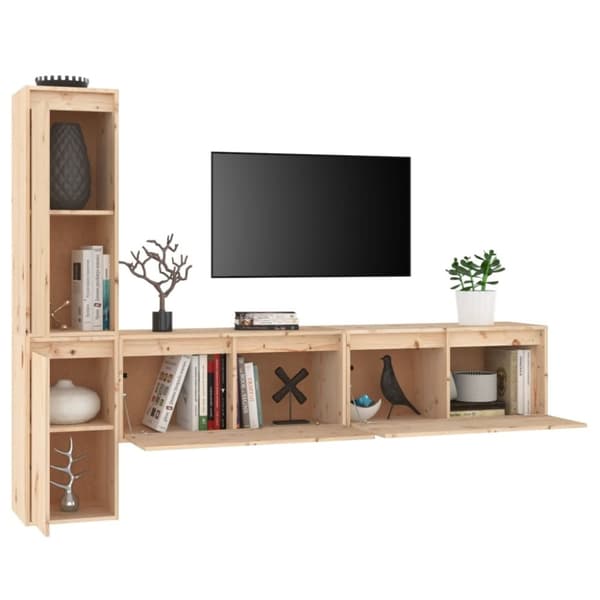 vidaXL TV-benker 4 stk heltre furu
