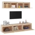 Miniatyrbilde 5 av 10: vidaXL 5-delers TV-skapsett massivtre furu