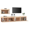Miniatyrbild 5 av 10: vidaXL Tv-bänk 3 delar massiv furu