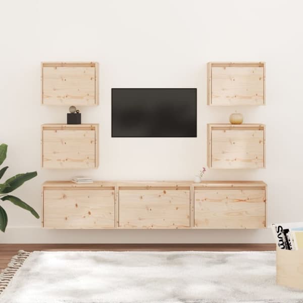 vidaXL TV-benker 7 stk heltre furu