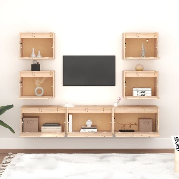 vidaXL TV-benker 7 stk heltre furu