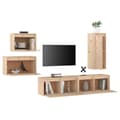 Miniatyrbilde 5 av 11: vidaXL TV-benker 5 stk heltre furu