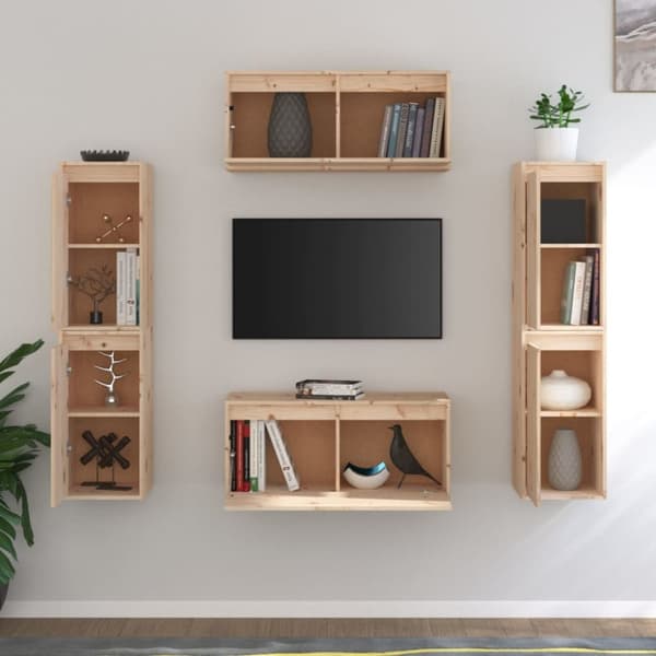 vidaXL TV-benker 6 stk heltre furu