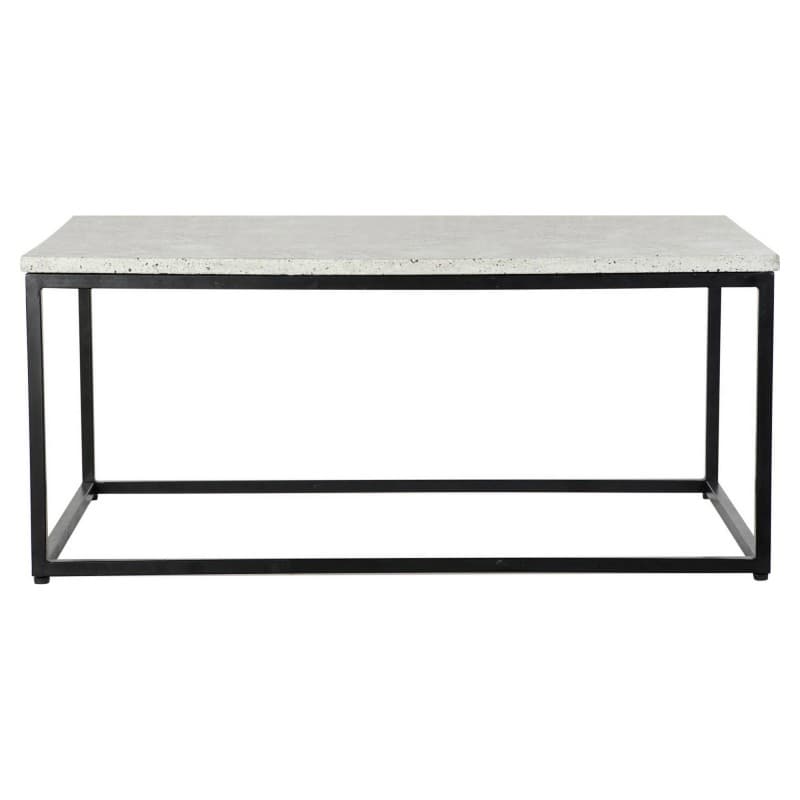 Sidobord DKD Home Decor Vit Svart Sten Järn (100 x 61 x 44 cm)