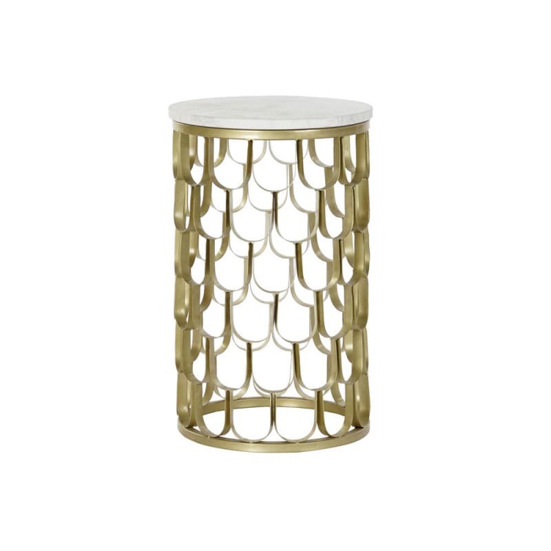 Sidobord DKD Home Decor Vit Marmor Järn Gyllene (30.5 x 30.5 x 50 cm)
