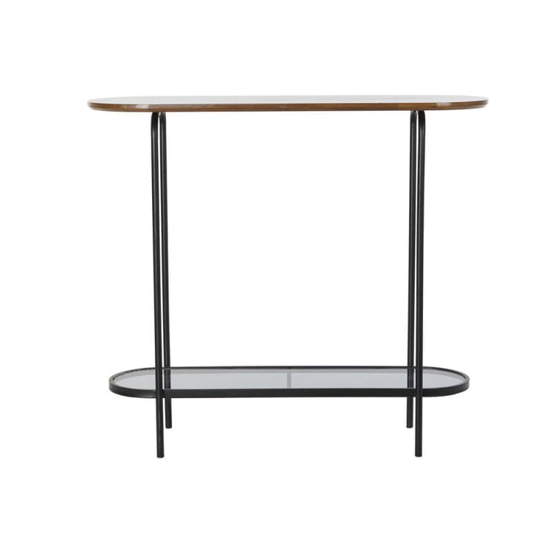 Konsol DKD Home Decor Svart Trä Glas Järn (90 x 30 x 80 cm)