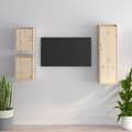 Miniatyrbild 3 av 10: vidaXL Tv-bänk 3 st massiv furu