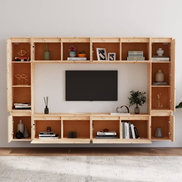 vidaXL TV-benker 8 stk heltre furu