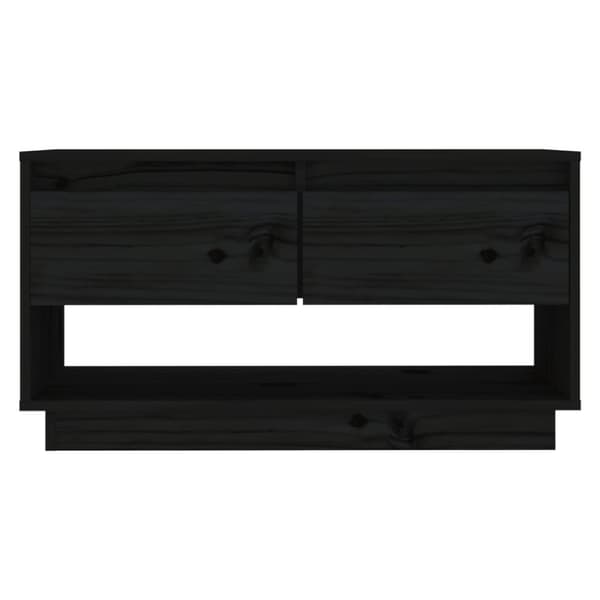 vidaXL tv-bord 74x34x40 cm massivt fyrretræ sort