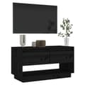 Miniatyrbillede 8 af 11: vidaXL tv-bord 74x34x40 cm massivt fyrretræ sort