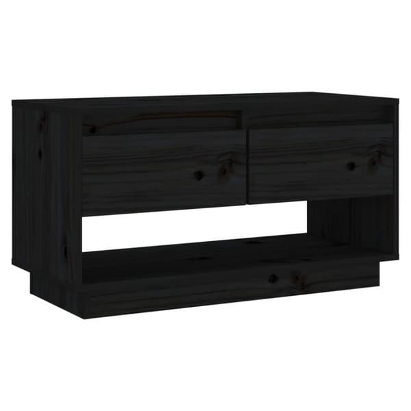 vidaXL tv-bord 74x34x40 cm massivt fyrretræ sort