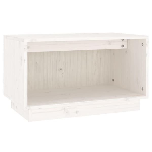 vidaXL TV-benk hvit 60x35x35 cm heltre furu