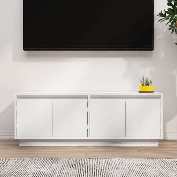 vidaXL TV-benk hvit 110x34x40 cm heltre furu