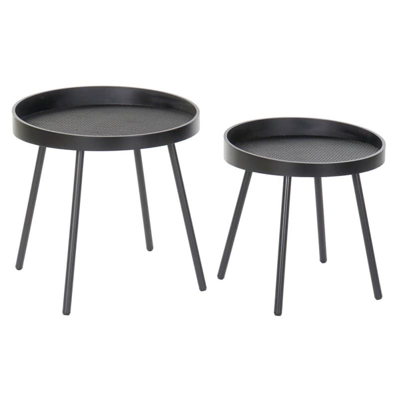 Set om 2 bord DKD Home Decor Svart MDF Järn (2 pcs) (45 x 45 x 43 cm)