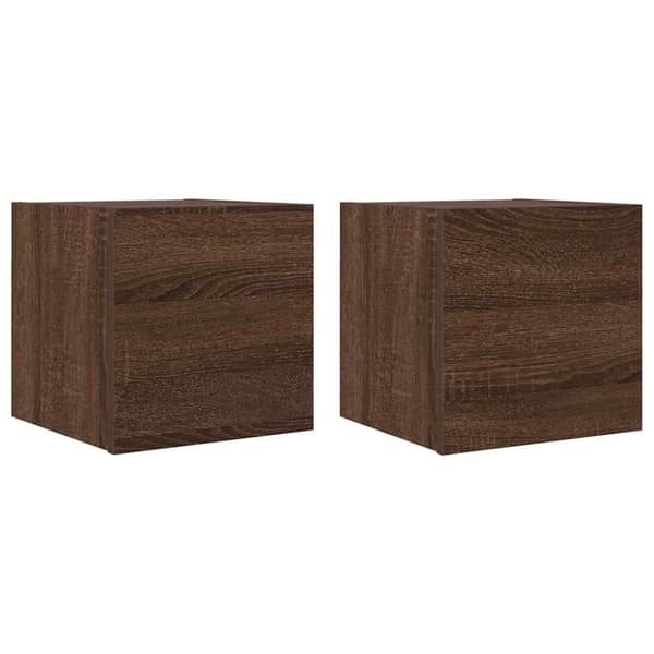 vidaXL Seinäkiinnitettävät TV-kaapit 2 kpl ruskea tammi 30,5x30x30 cm