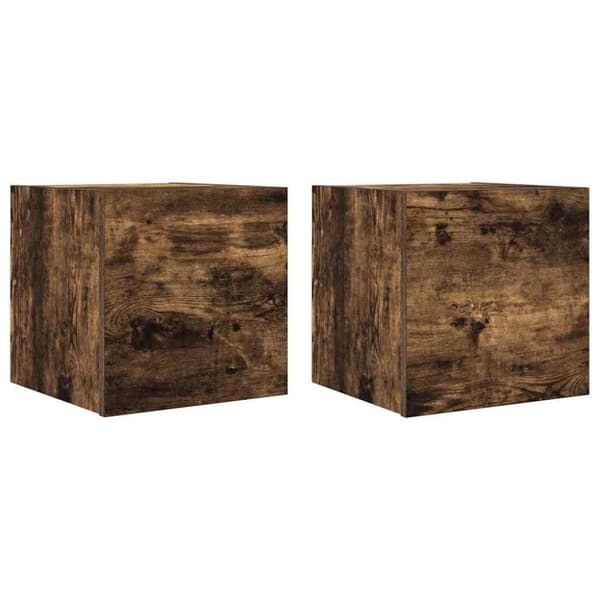 vidaXL Väggmonterade tv-skåp 2 st rökfärgad ek 30,5x30x30 cm