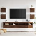 Miniatyrbilde 4 av 11: vidaXL Vegghengte TV-benker 4 stk brun eik 30,5x30x30 cm