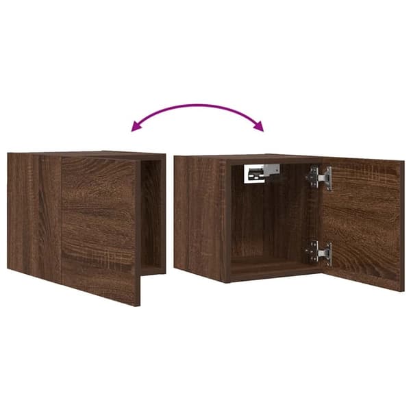 vidaXL Vegghengte TV-benker 4 stk brun eik 30,5x30x30 cm