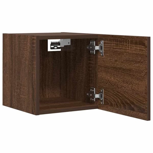 vidaXL Vegghengte TV-benker 4 stk brun eik 30,5x30x30 cm