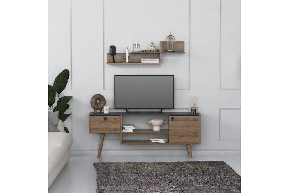 OBURUS Tv-möbelset 140x55 cm Antracit
