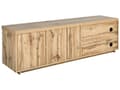Miniatyrbillede 6 af 10: TV bord i Lyst Træ MDF og Hvid Mat 52 x 160 x 40 cm opbevarings skab 2 Skuffer Hylder moderne klassisk med træstamme visuel effekt